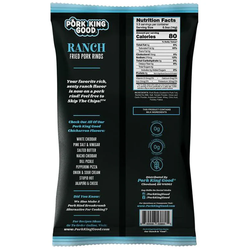 Pork King Good - Fried Pork Rinds - Ranch - 49.5g - Image 2