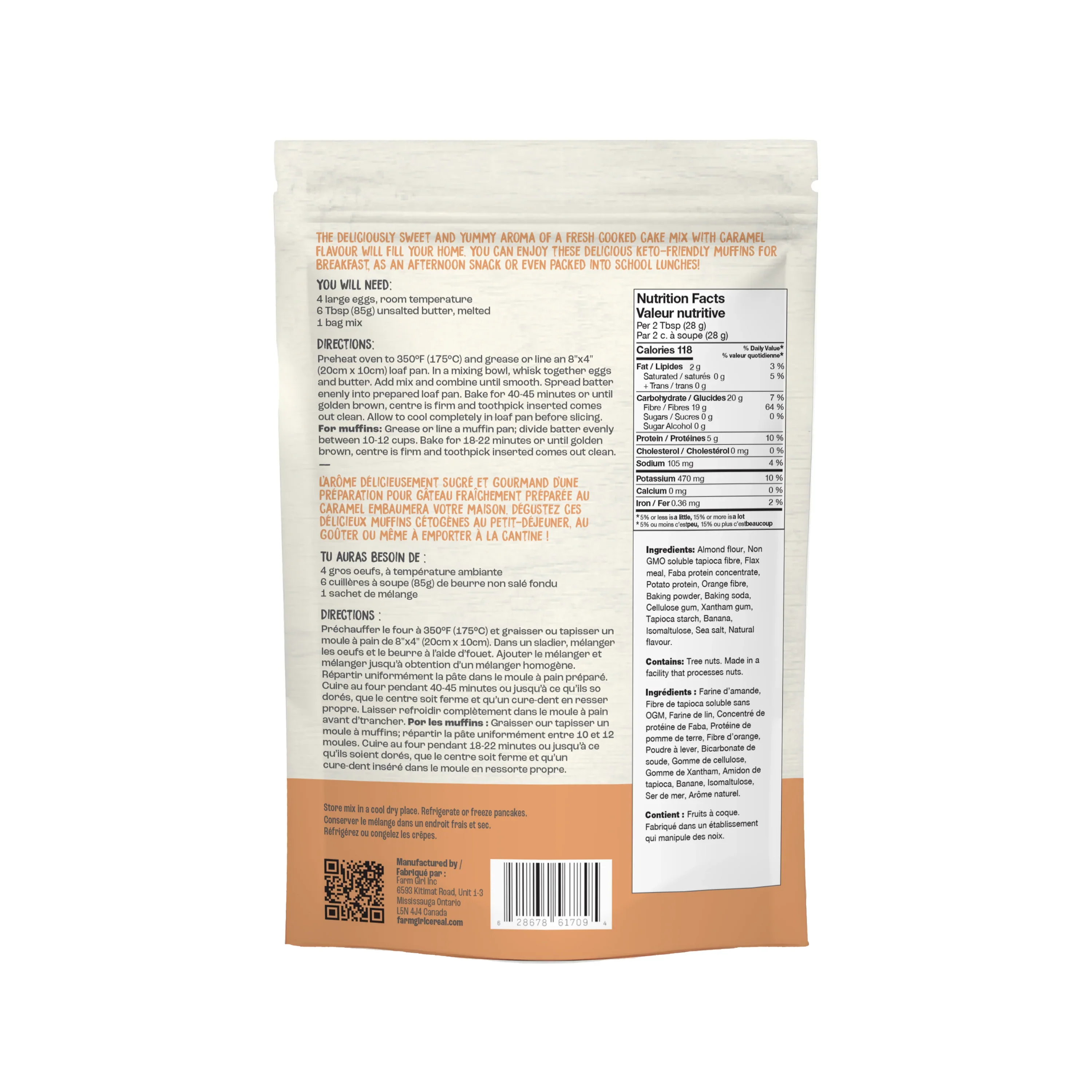 Farm Girl - Gluten Free Keto Baking Mix - Banana Caramel Loaf - 350g - Image 2
