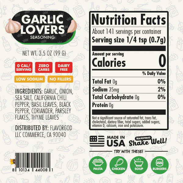 Flavorgod - Zero Carb Seasoning - Garlic Lovers - 99g - Image 2