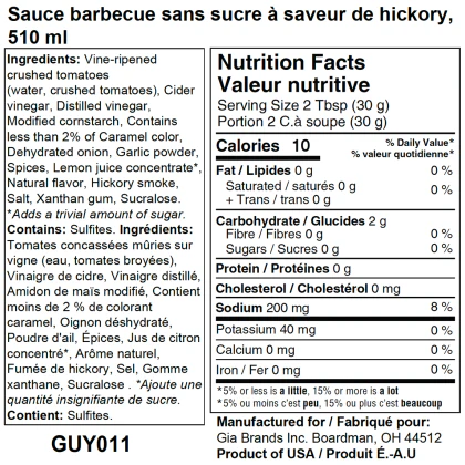 G Hughes Smokehouse - Sugar Free BBQ Sauce - Hickory - 18 oz. - Image 2