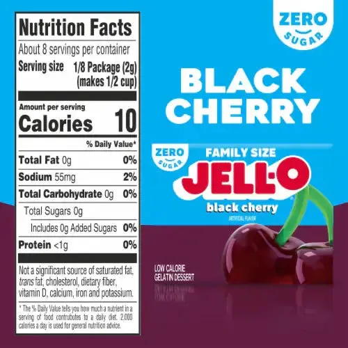 Jell-O Sugar Free Jelly Gelatin Powder - Black Cherry - 0.3 oz - Image 2