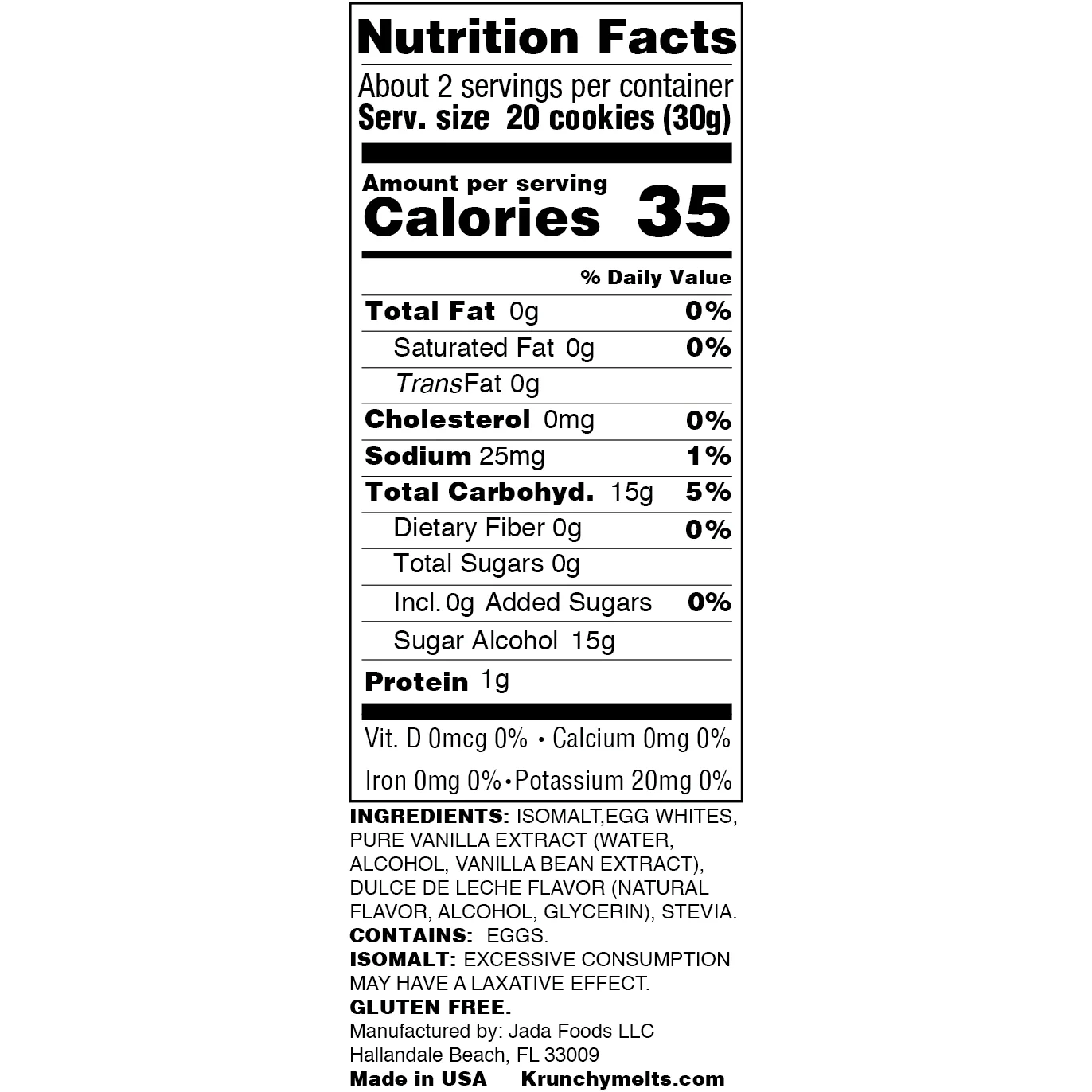 Krunchy Melts - Sugar Free Meringue - Vanilla - 57g - Image 2