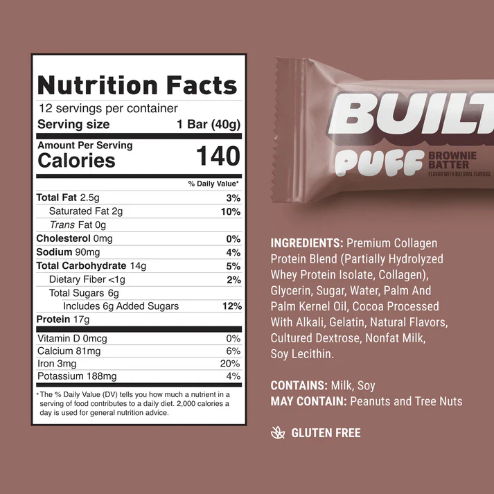 Built Bar - Protein Puff - Brownie Batter - 41g - Image 2