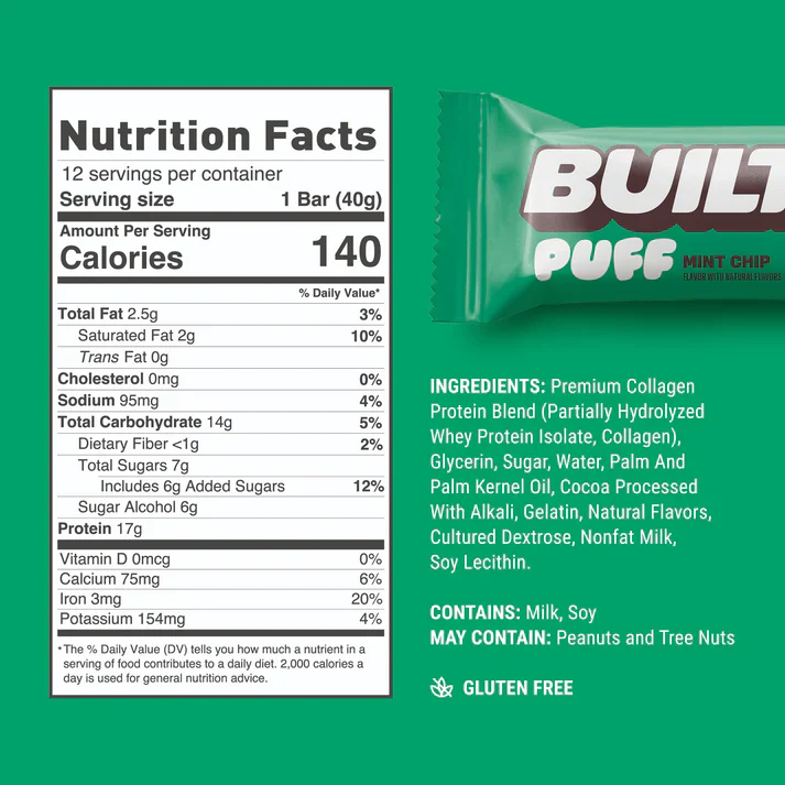 Built Bar - Protein Puff - Mint Chip - 41g - Image 2