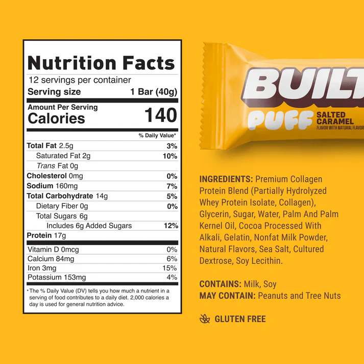 Built Bar - Protein Puff - Salted Caramel - 41g - Image 2