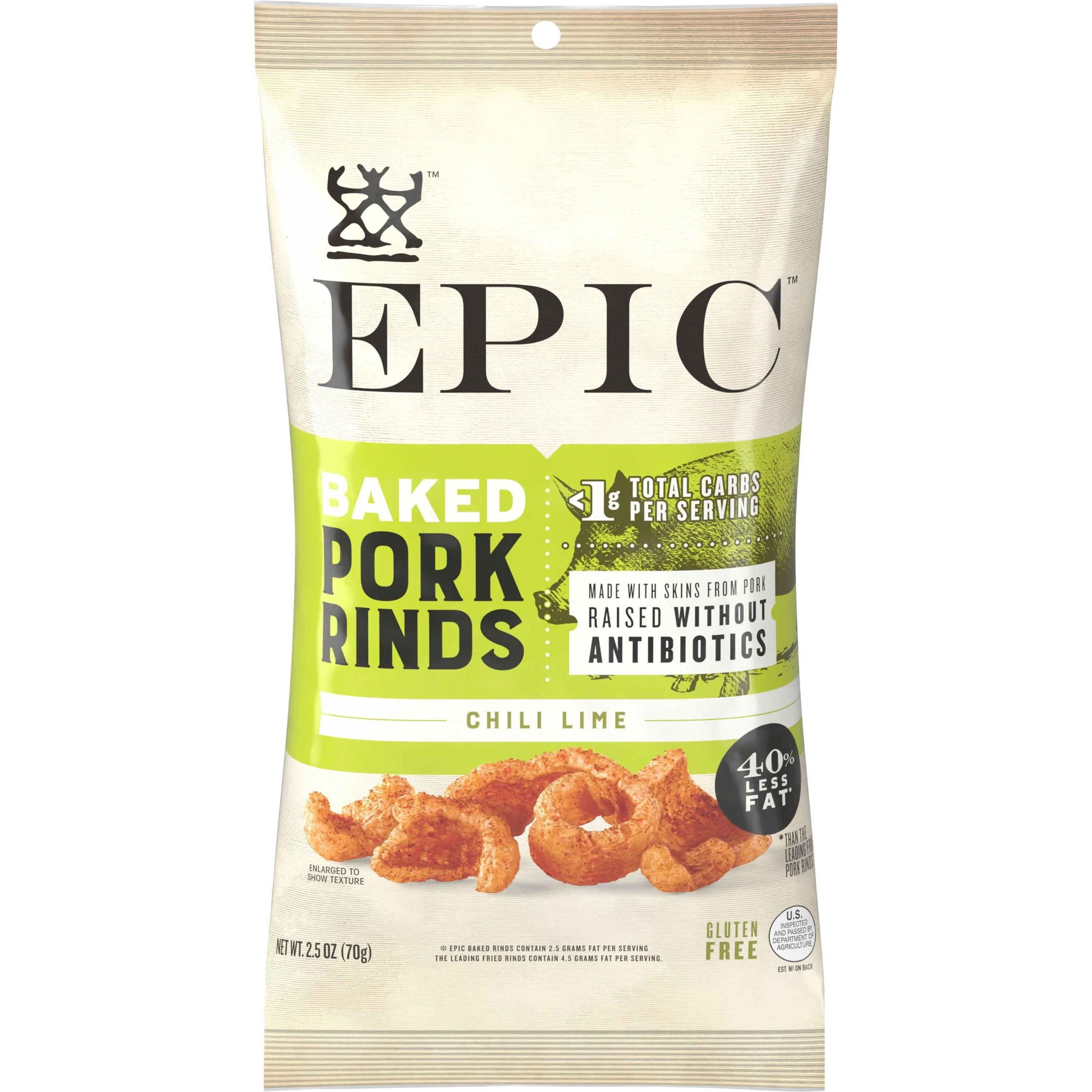 Epic - Oven Baked Pork Rinds - Chili Lime - 70g