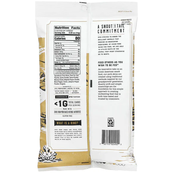 Epic - Pork Rinds - BBQ - 70g - Image 2