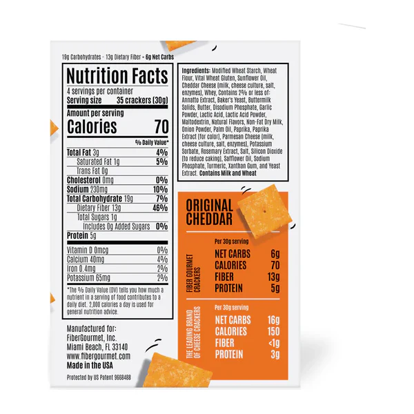 Fiber Gourmet - Thinables - Original Cheddar - 120g - Image 2
