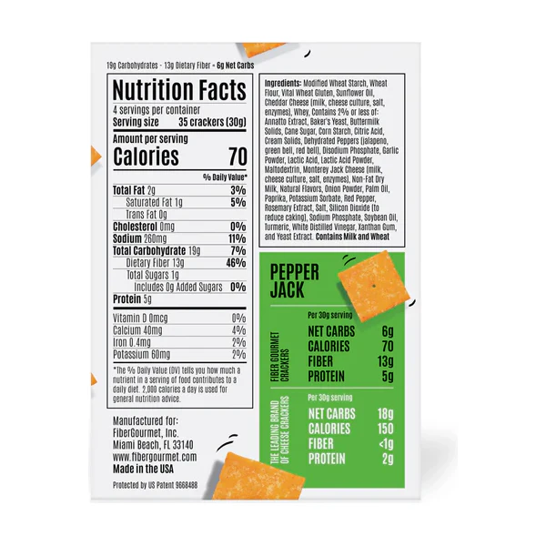 Fiber Gourmet - Thinables - Pepper Jack - 120g - Image 2