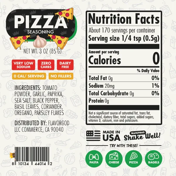 Flavorgod - Zero Carb Seasoning - Pizza - 85g - Image 2