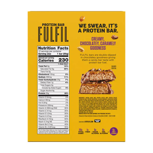 FULFIL Protein Bars - Chocolate Peanut Caramel - 55g - Image 2
