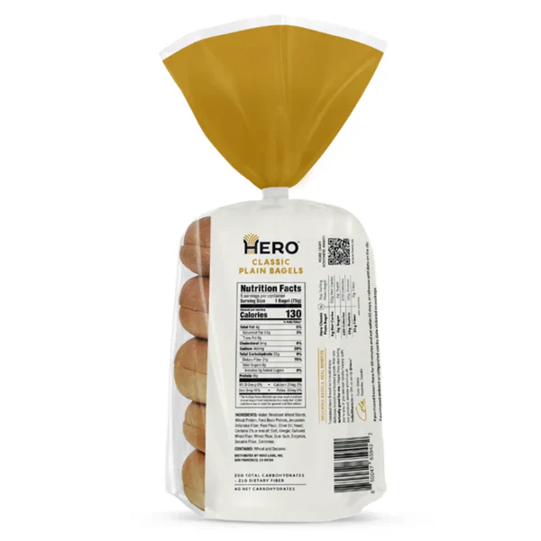 Hero - Low Carb Bagels - Classic Plain - 5 Bagels - Image 2