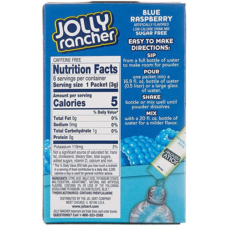 Jolly Rancher Zero Sugar Singles-to-Go - Blue Raspberry - 6 sticks - Image 2