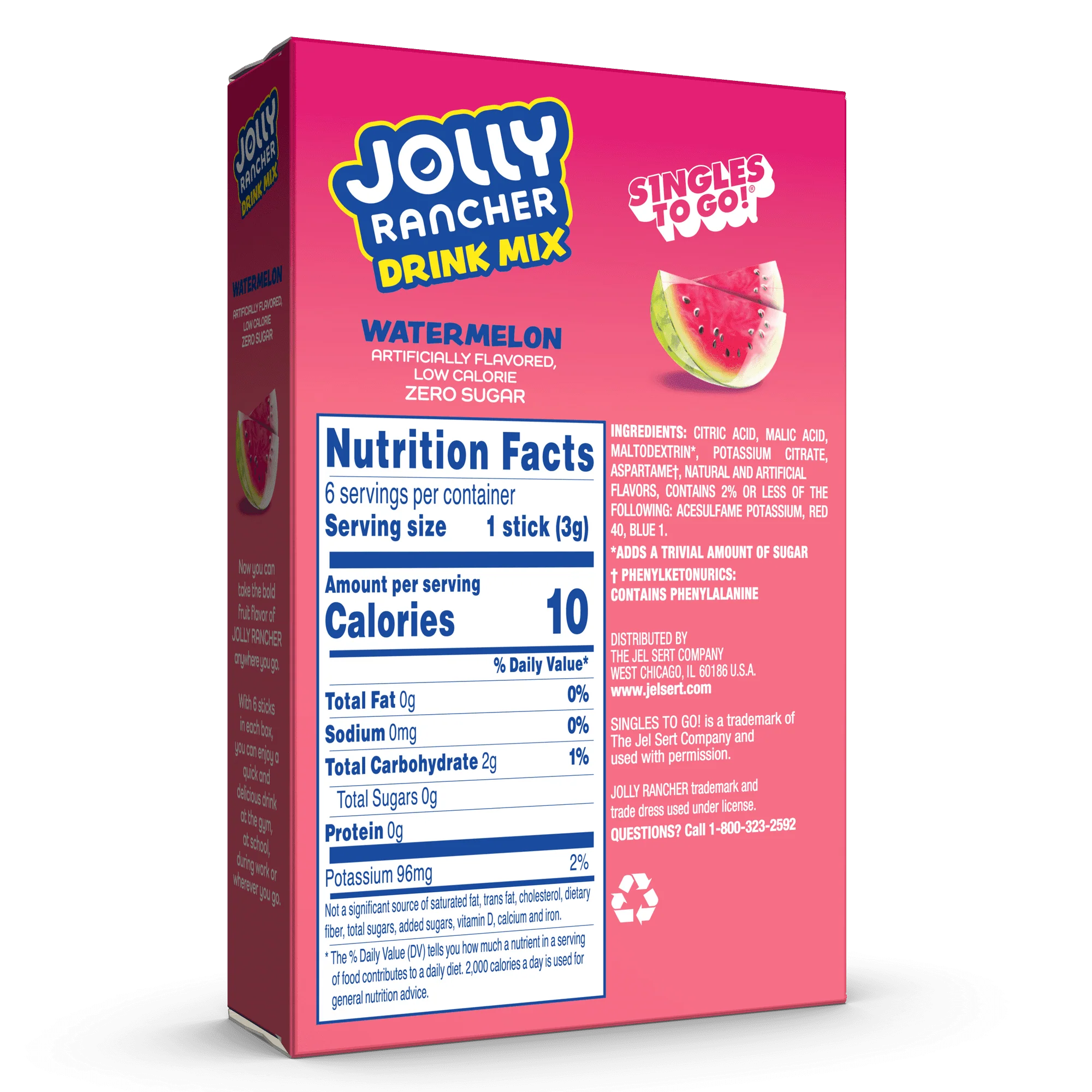 Jolly Rancher Zero Sugar Singles-to-Go - Watermelon - 6 sticks - Image 2