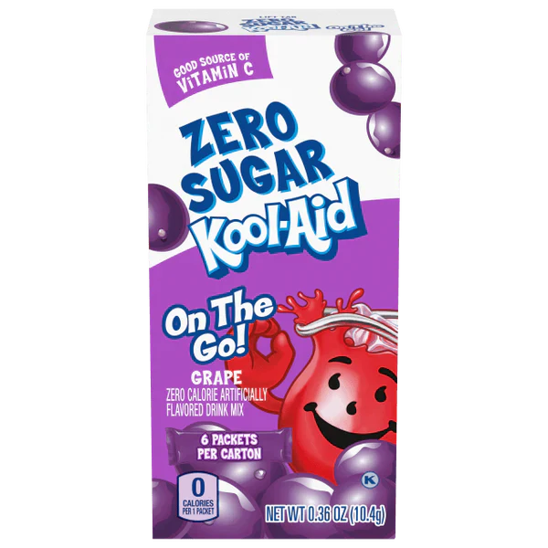 Kool Aid - Zero Sugar On-the-Go Drink Mix - Grape - 6 packets
