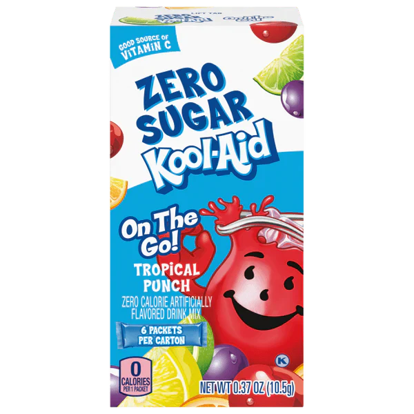 Kool Aid - Zero Sugar On-the-Go Drink Mix - Tropical Punch - 6 packets