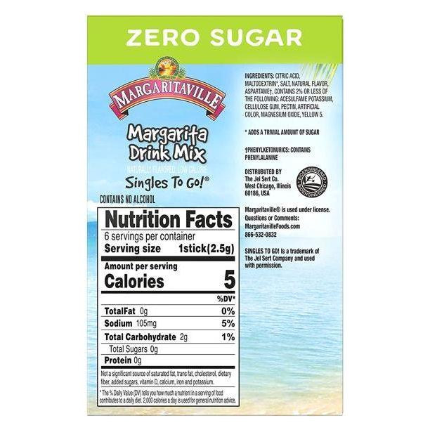 Margaritaville - Zero Sugar Cocktail Mixers - Margarita - 6 Packets - Image 2