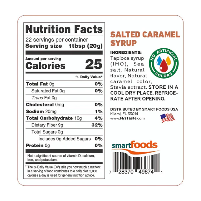 Mrs Taste - Zero Sugar Syrup - Salted Caramel - 10oz - Image 2