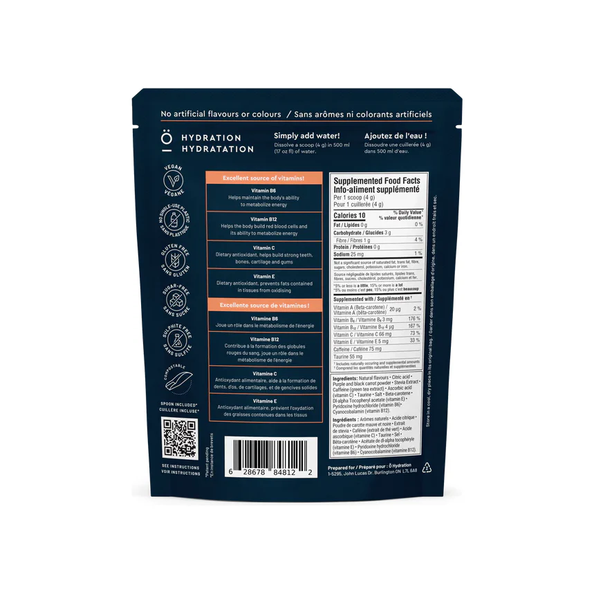 O Hydration - Sugar Free Hydration Boosters for Energy - Strawberry Clementine - 100g - Image 2