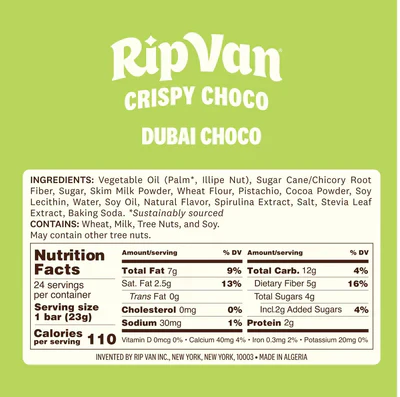 Rip Van - Crispy Choco - Dubai Choco Pistachio Creme with Kunafa - 46g - Image 2