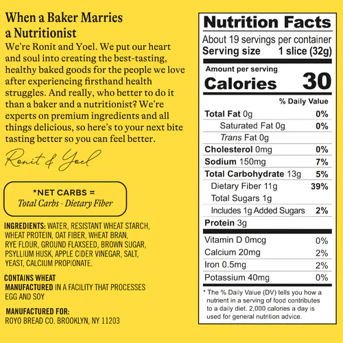 Royo Bread Company - Low Carb Artisan Bread - 1 loaf - Image 2