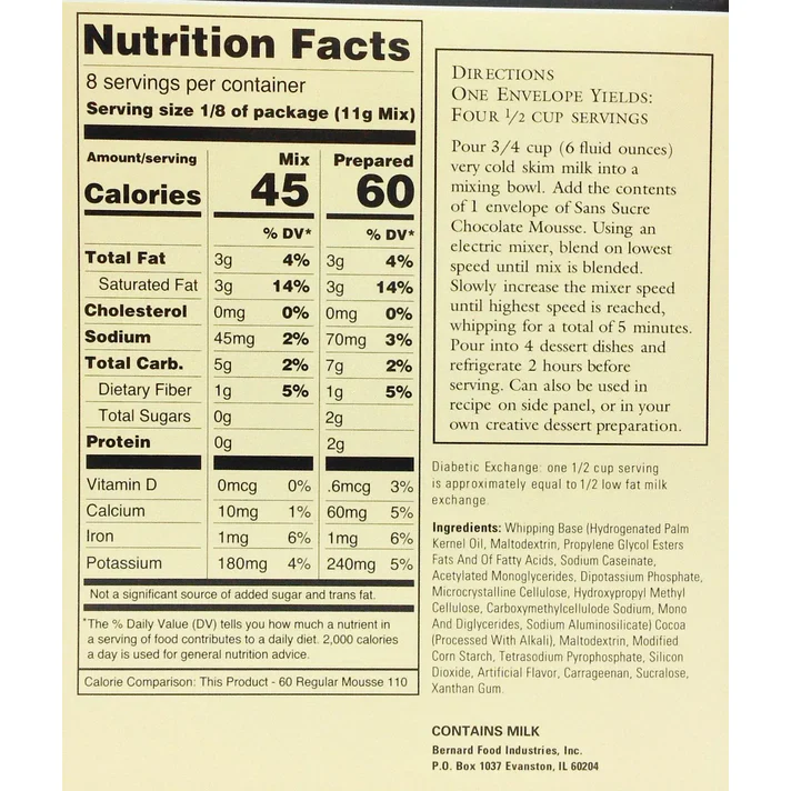 Sans Sucre - Mousse Mix - Chocolate - 85g - Image 2
