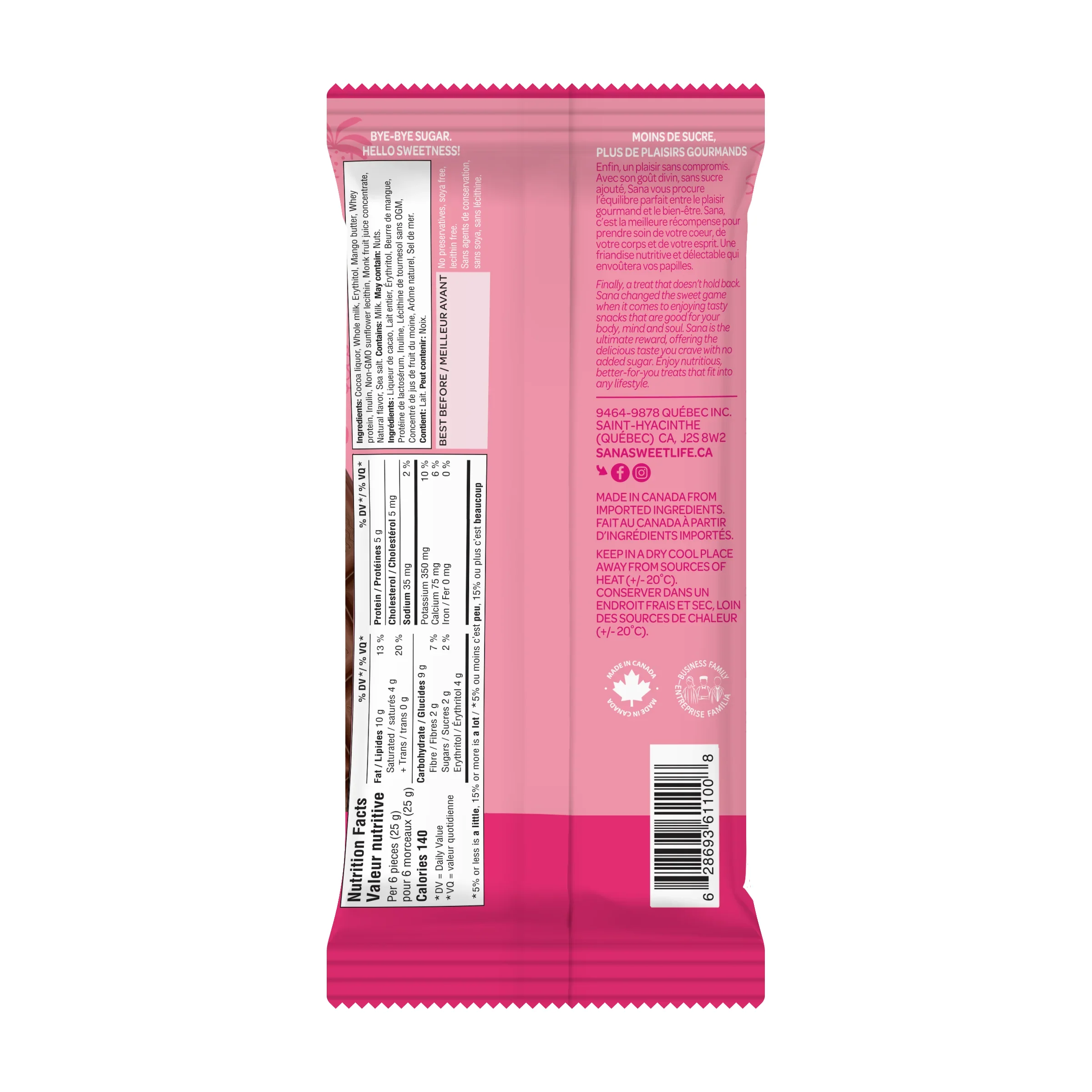Sana - Chocolaty Bar - Milk Chocolaty Classic - 75g - Image 2