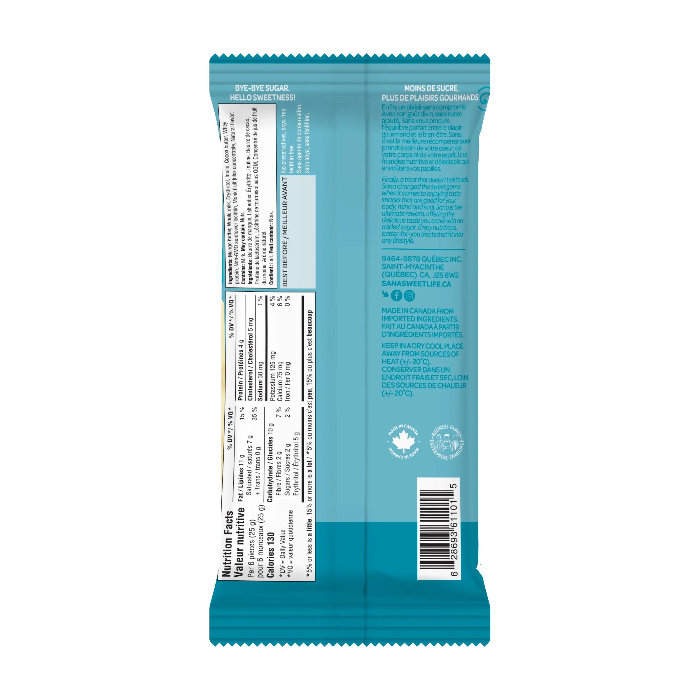 Sana - Chocolaty Bar - White Chocolaty Classic - 75g - Image 2