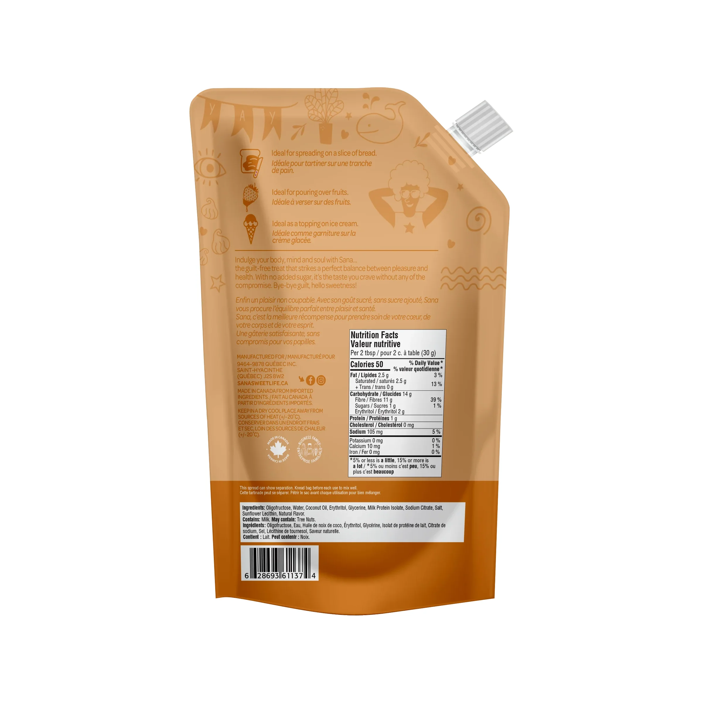 Sana - Low Sugar Spread - Creamy Caramel - 200g - Image 2