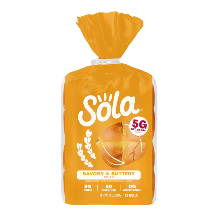 Sola - Keto Friendly Rolls - Savory & Buttery - 12 oz bag