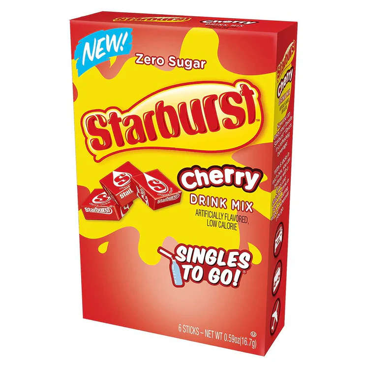 Starburst Zero Sugar Singles-to-Go - Cherry - 6 sticks