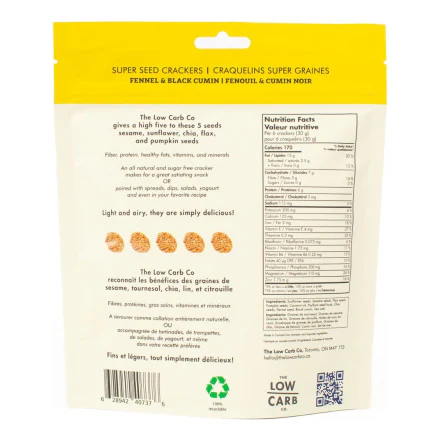 The Low Carb Co - Super Seed Keto Cracker - Fennel & Black Cumin - 101g - Image 2