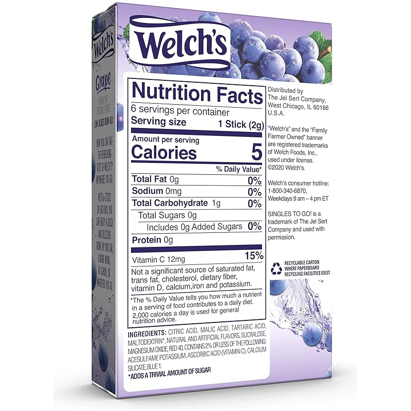Welch's Zero Sugar Singles-to-Go - Grape - 6 sticks - Image 2