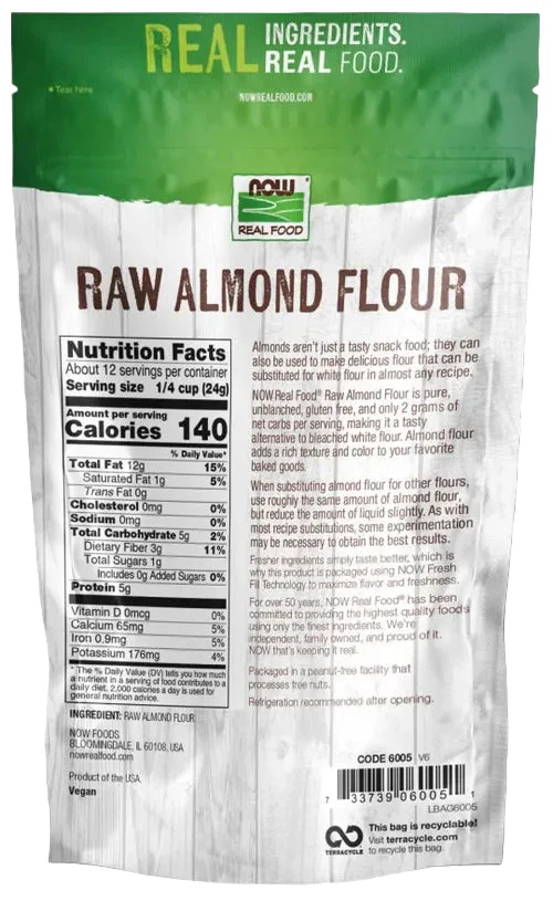 Now - Raw Almond Flour - 624g - Image 2
