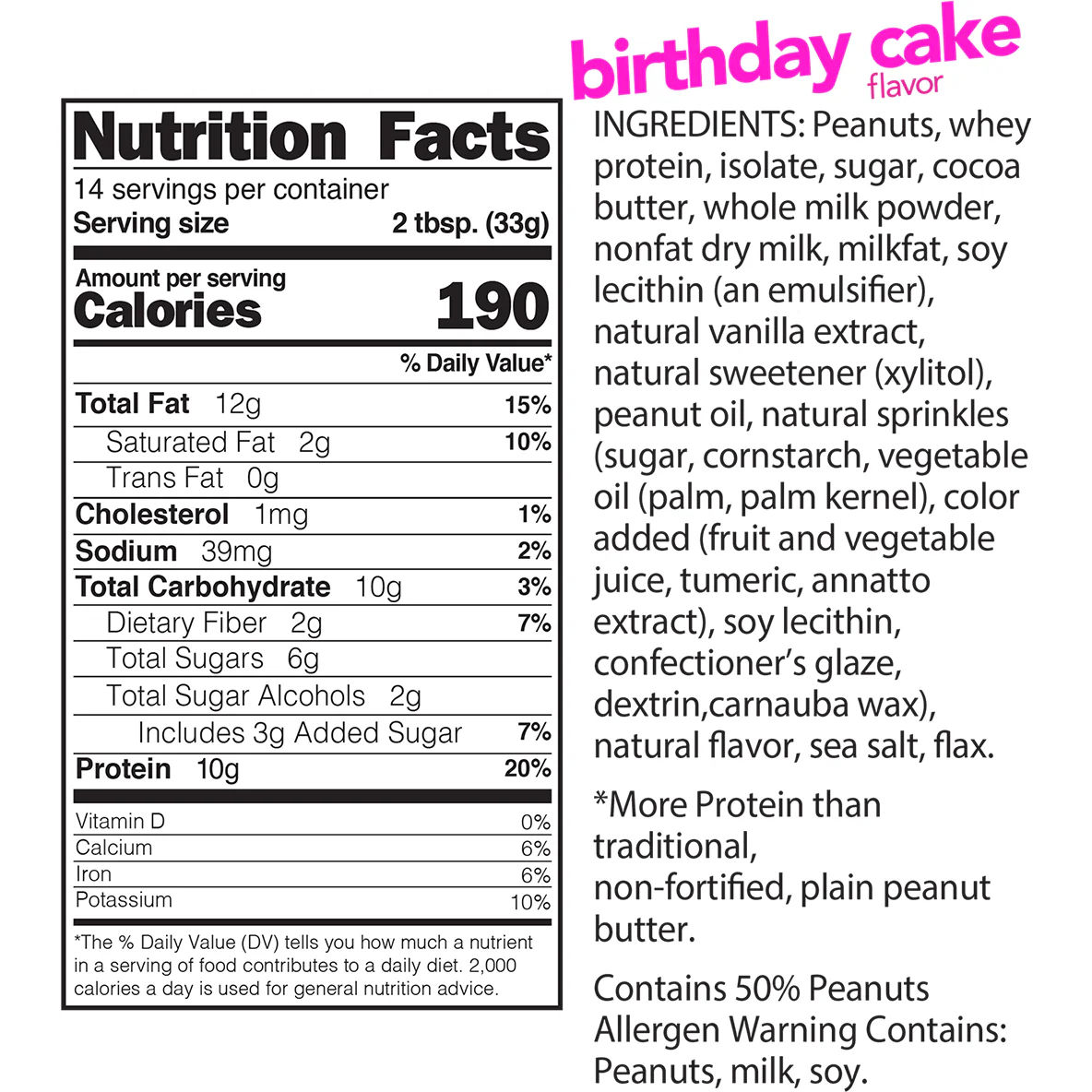 Nuts N More - High Protein Spread - Birthday Cake - 16 oz - Image 2