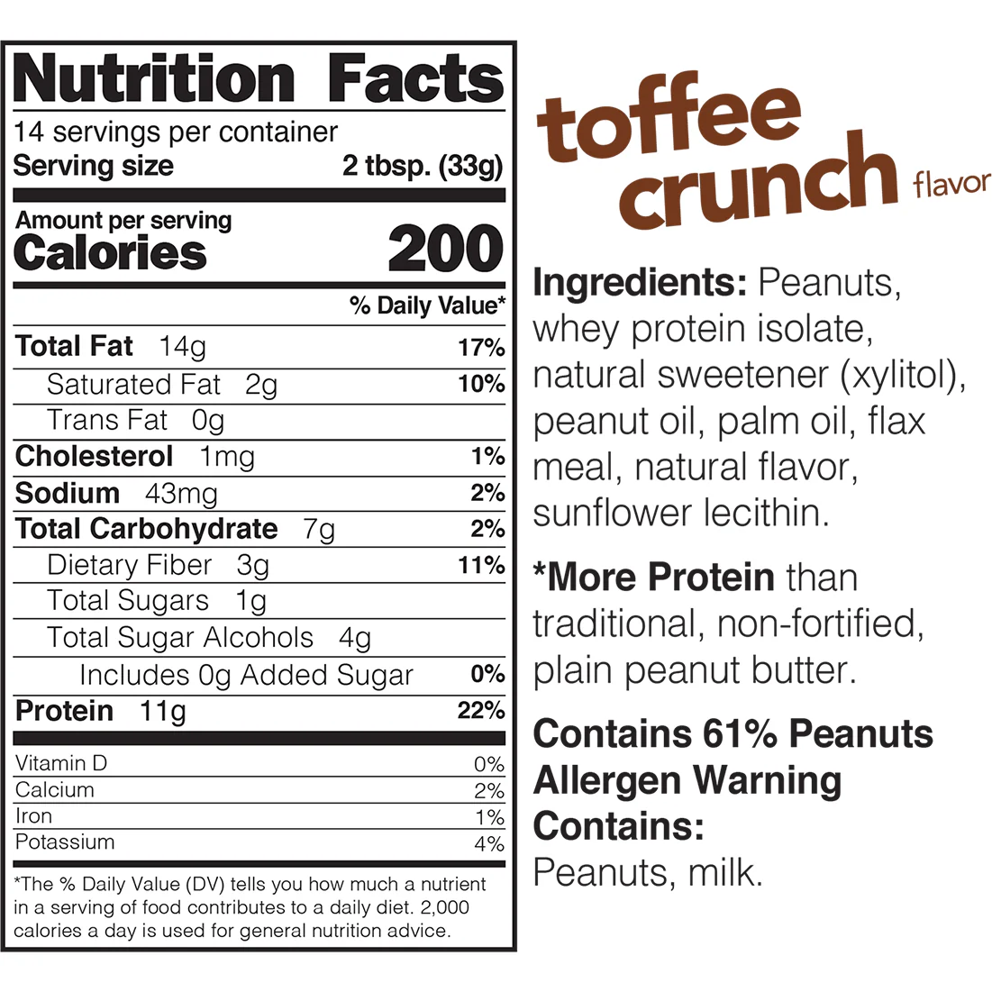 Nuts N More - High Protein Spread - Toffee Crunch - 16 oz - Image 2