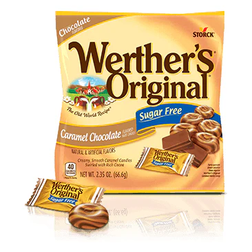 Werther's Original - Sugar Free Hard Candies - Caramel Chocolate - 66.6g Bag